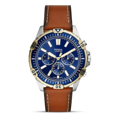 Fossil Garrett Chronograph Luggage Leather Men's Watch